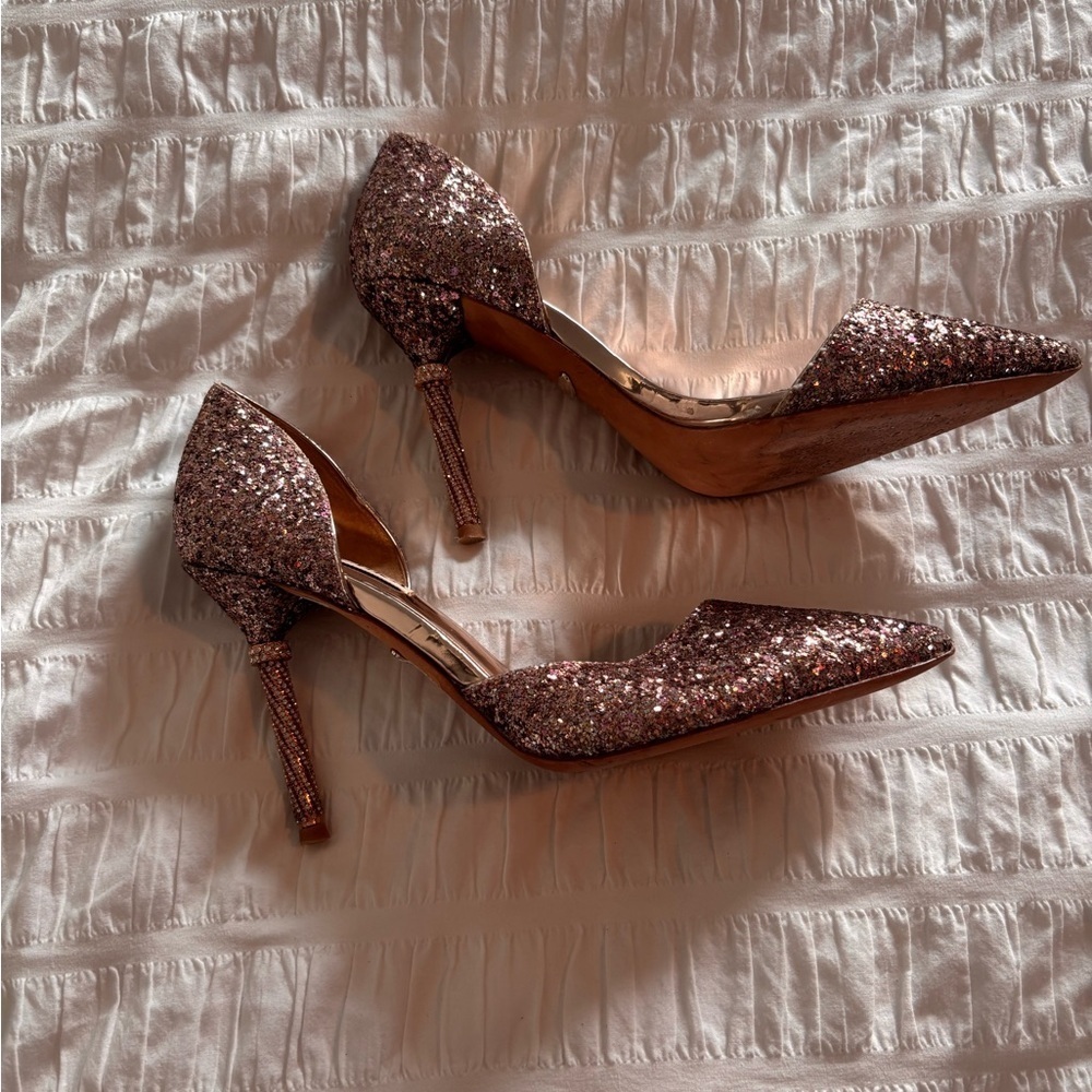Badgley Mischka Glitter Heels - Pink Sparkle - Picture 3 of 8